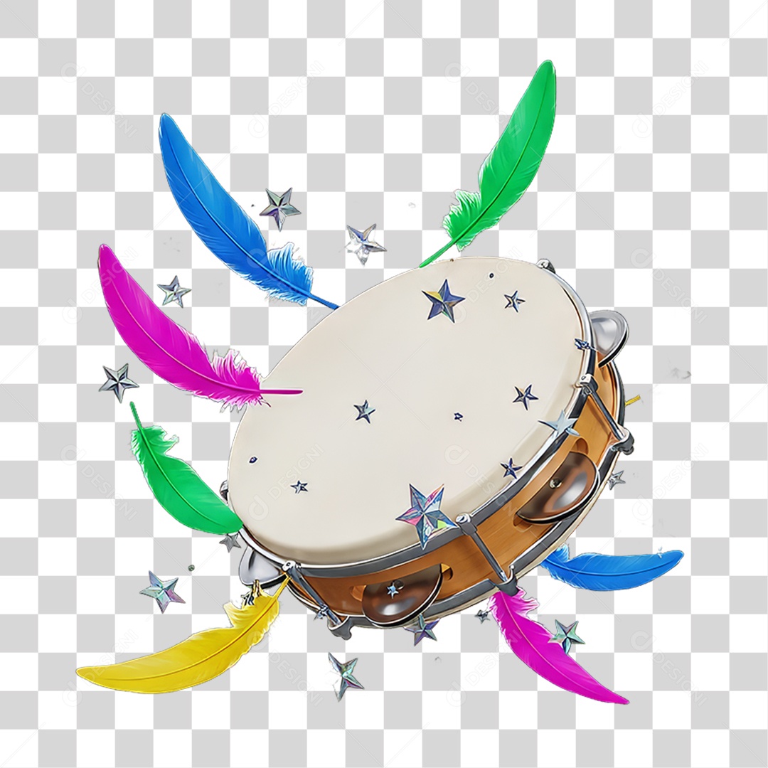Pandeiro Decorações Enfeites para o Carnaval PNG Transparente