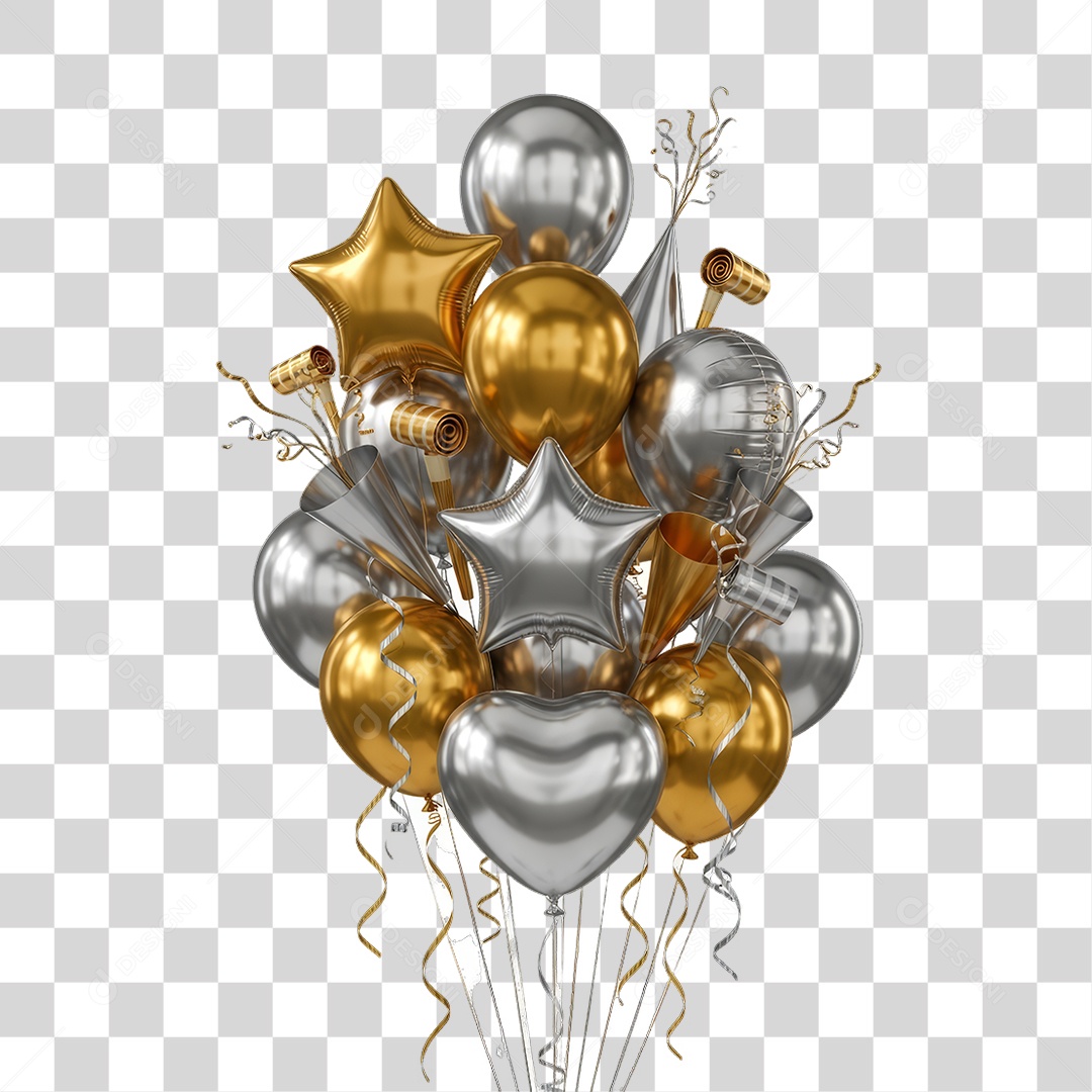 Balões Decorações Enfeites para o Carnaval PNG Transparente