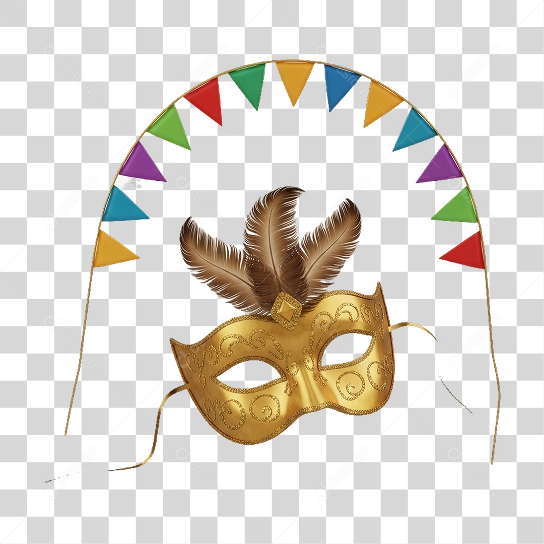 Máscara Decorações Enfeites para o Carnaval PNG Transparente