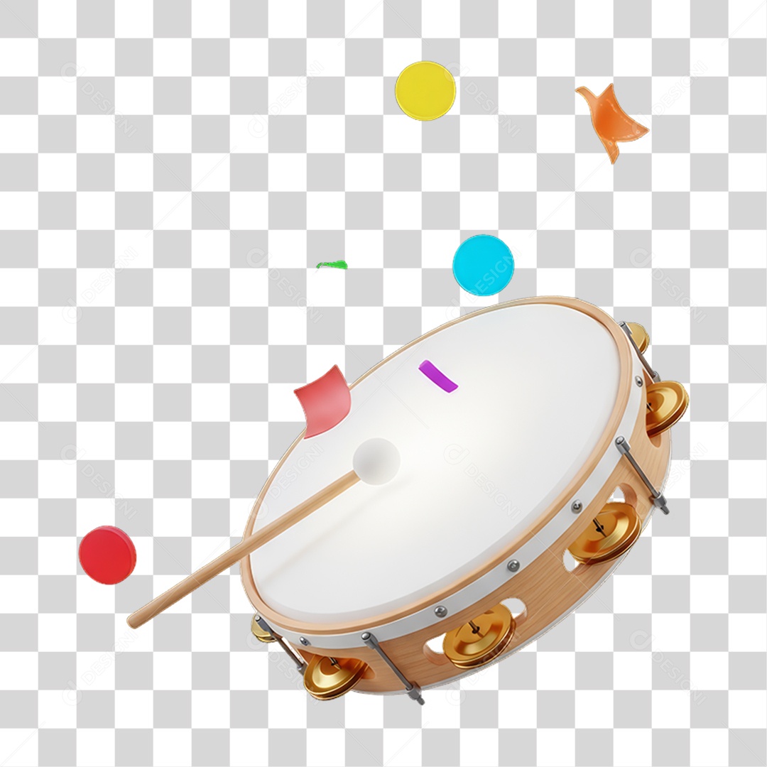 Pandeiro Decorações Enfeites para o Carnaval PNG Transparente