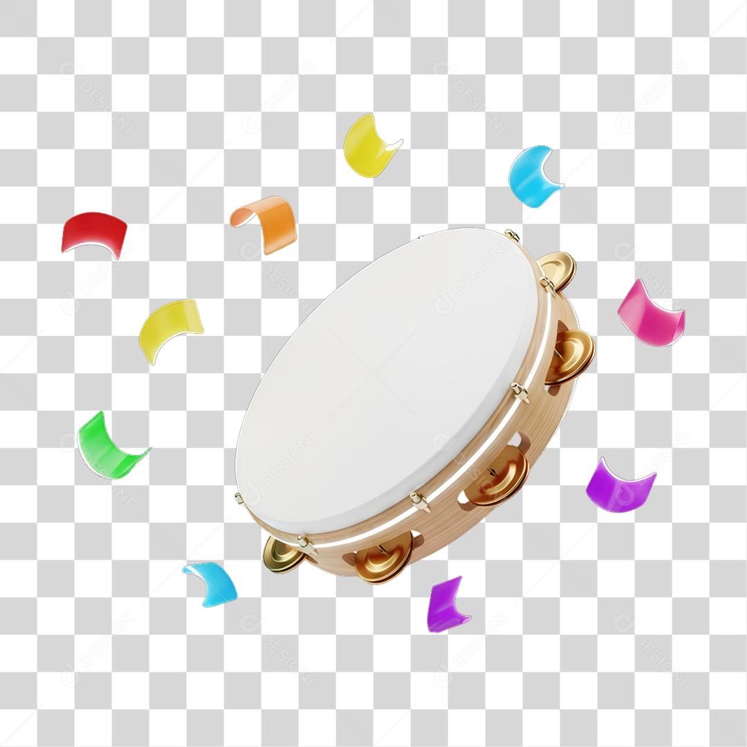 Pandeiro Decorações Enfeites para o Carnaval PNG Transparente