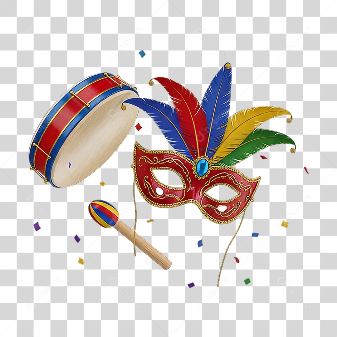 Máscara Decorações Enfeites para o Carnaval PNG Transparente