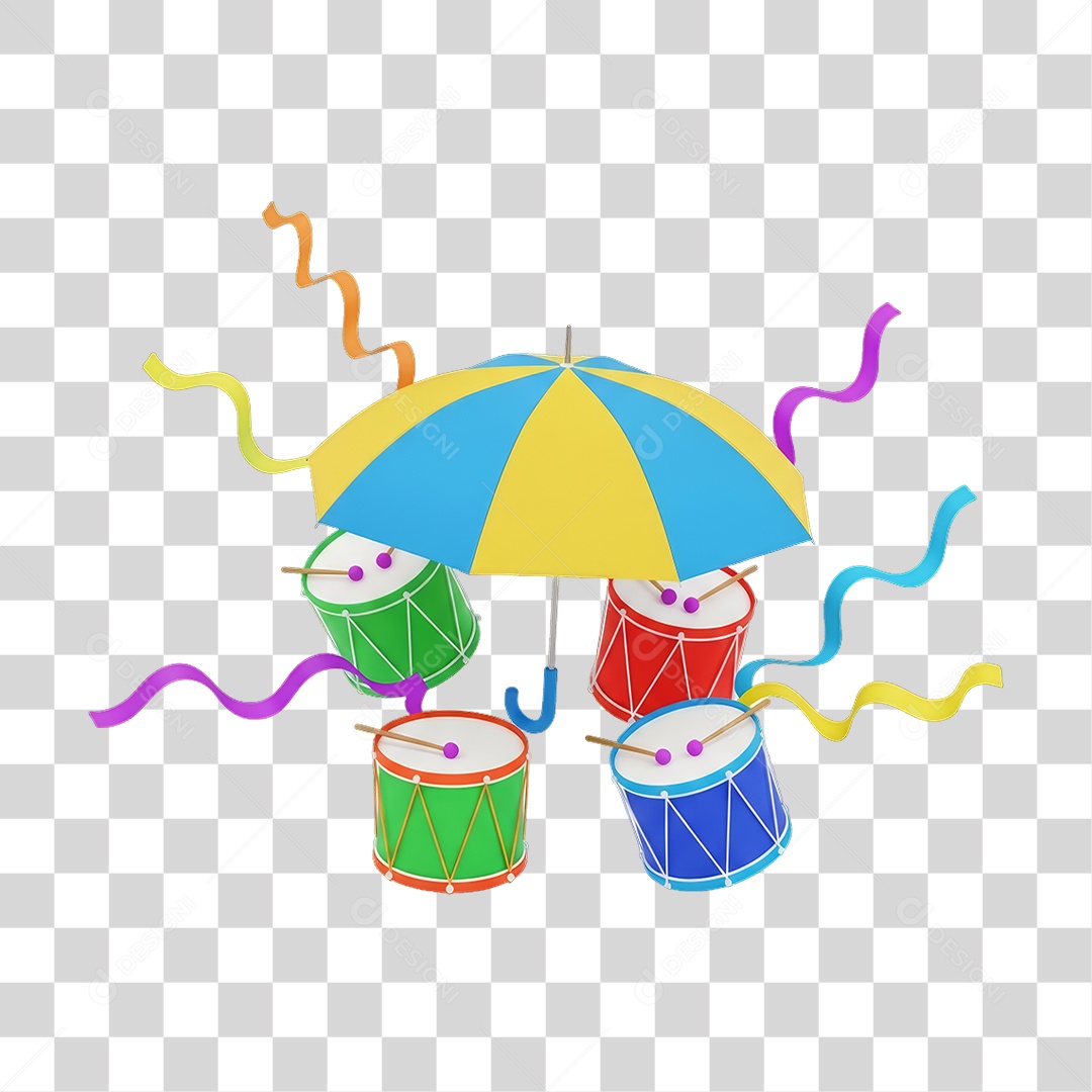 Tambores Decorações Enfeites para o Carnaval PNG Transparente