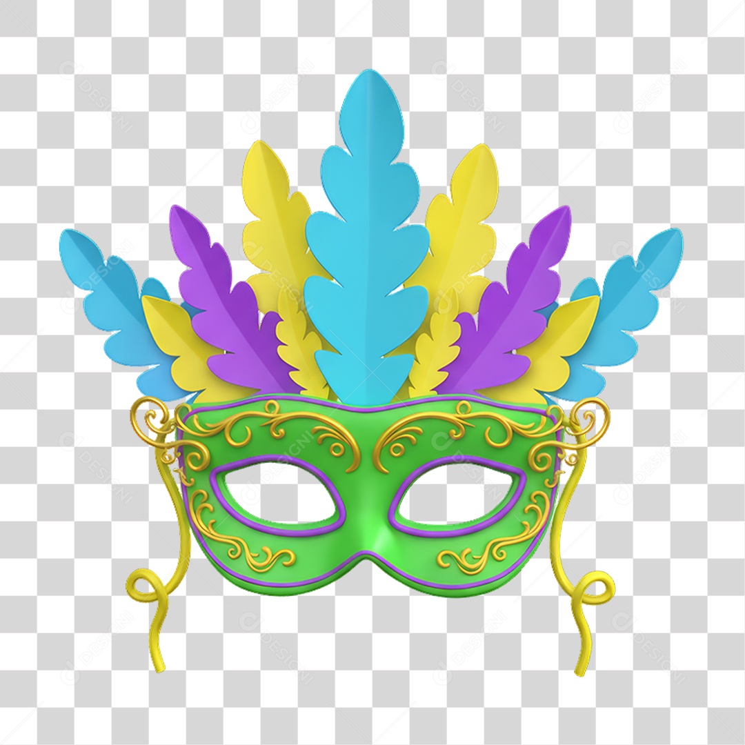 Máscara Decorações Enfeites para o Carnaval PNG Transparente