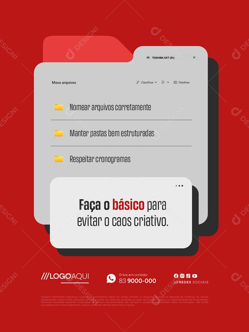 Marketing Digital Faça o Básico para Evitar o Caos Criativo Social Media PSD Editável
