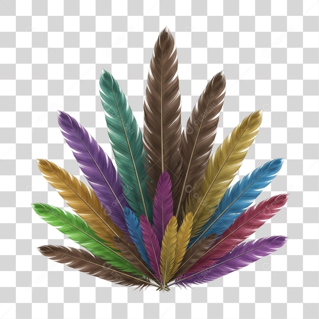 Penas Decorações Enfeites para o Carnaval PNG Transparente