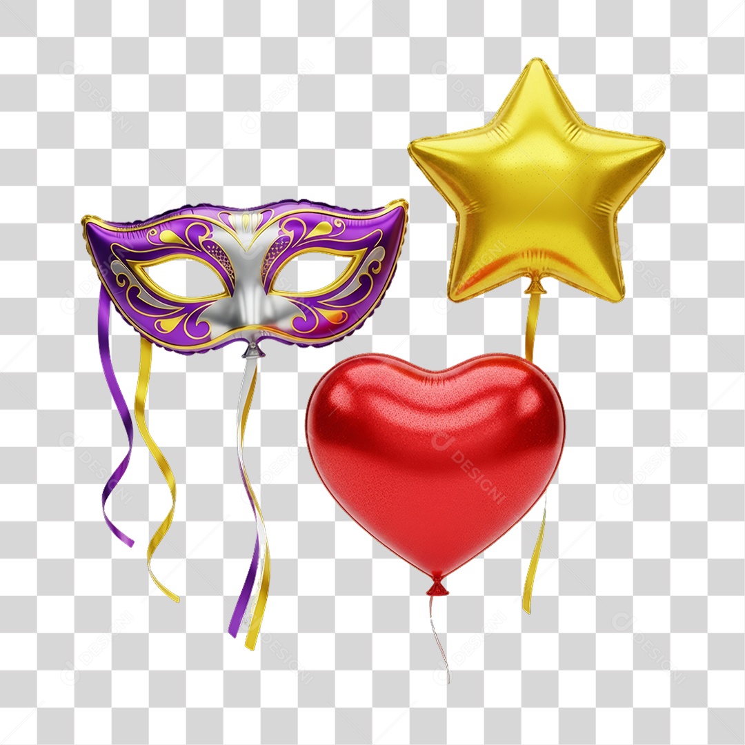 Máscara Decorações Enfeites para o Carnaval PNG Transparente