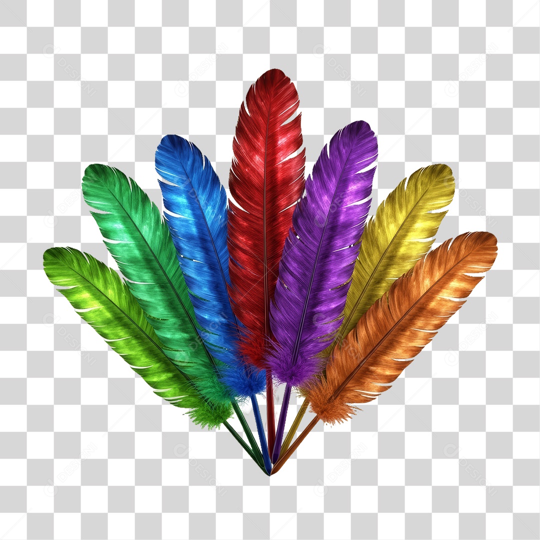 Penas Decorações Enfeites para o Carnaval PNG Transparente