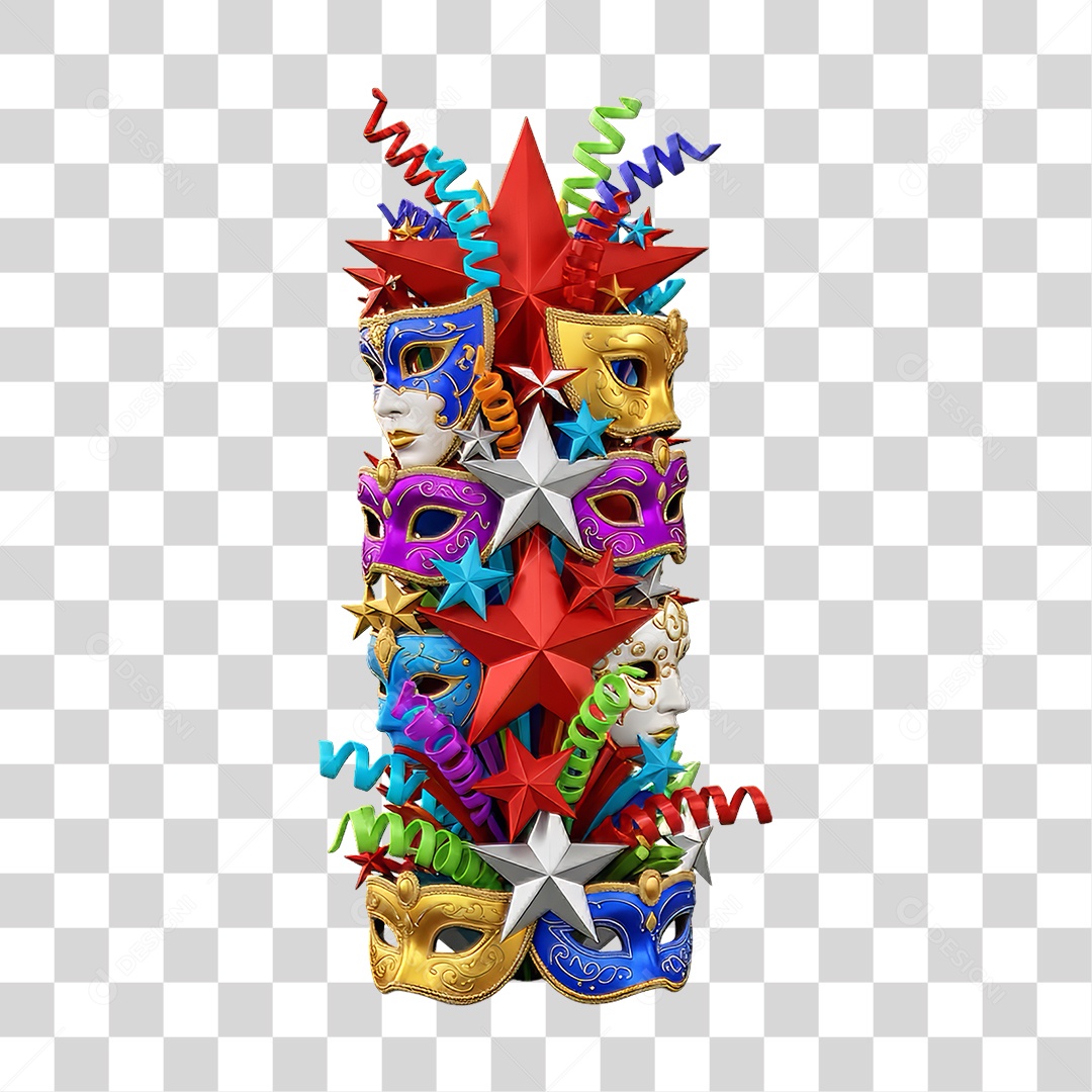Máscaras Decorações Enfeites para o Carnaval PNG Transparente