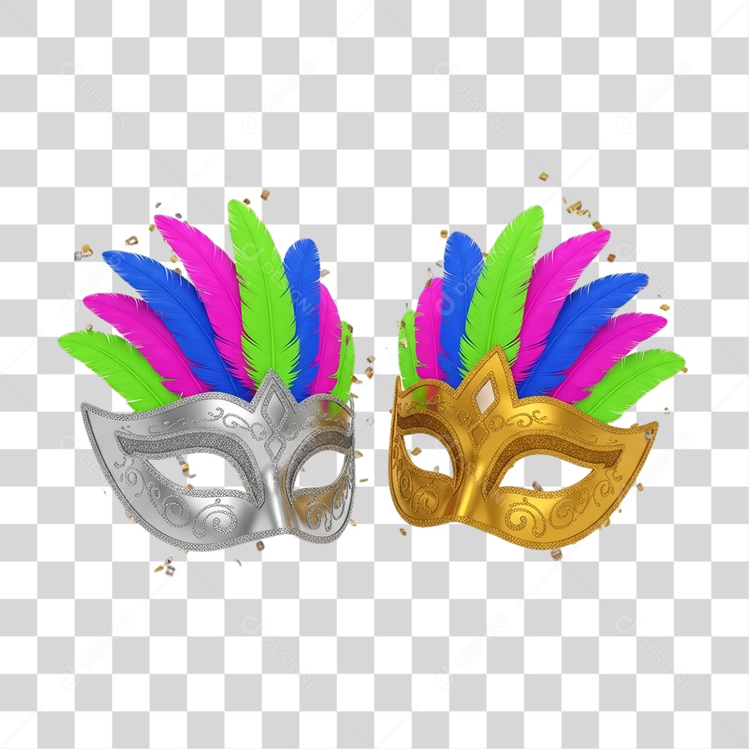 Máscara Decorações Enfeites para o Carnaval PNG Transparente