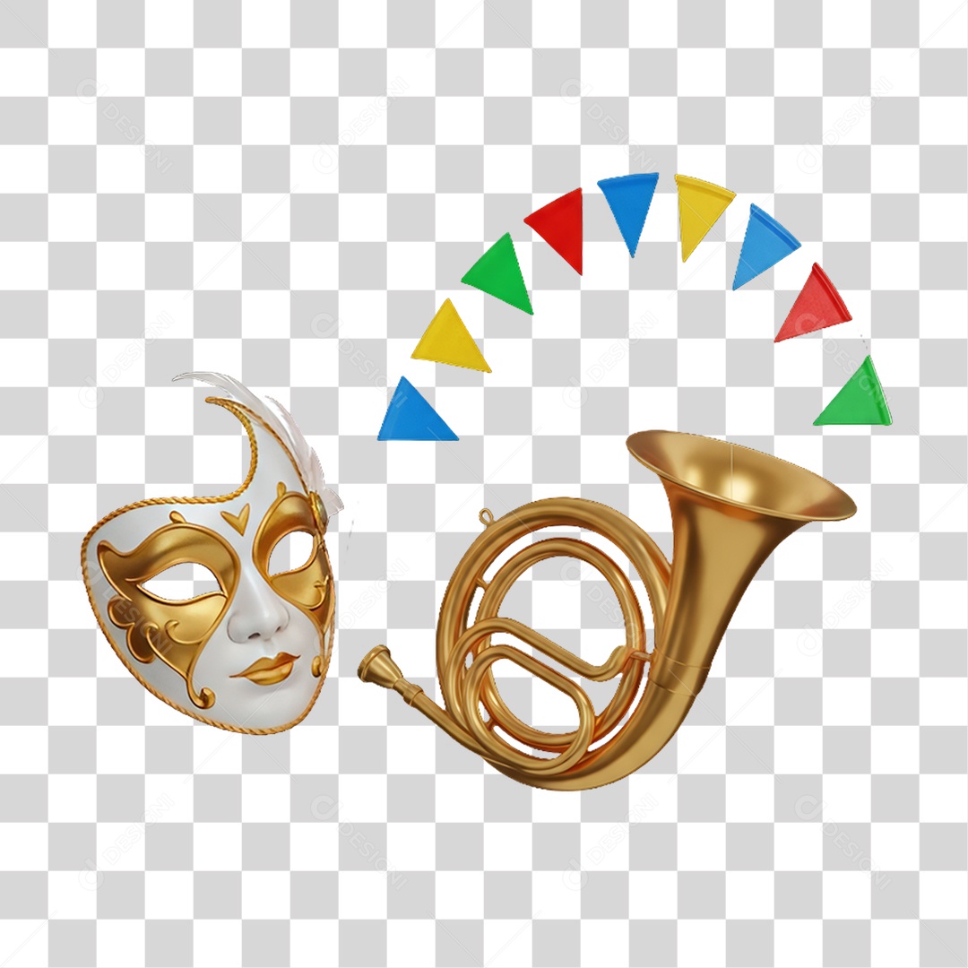 Máscara Decorações Enfeites para o Carnaval PNG Transparente