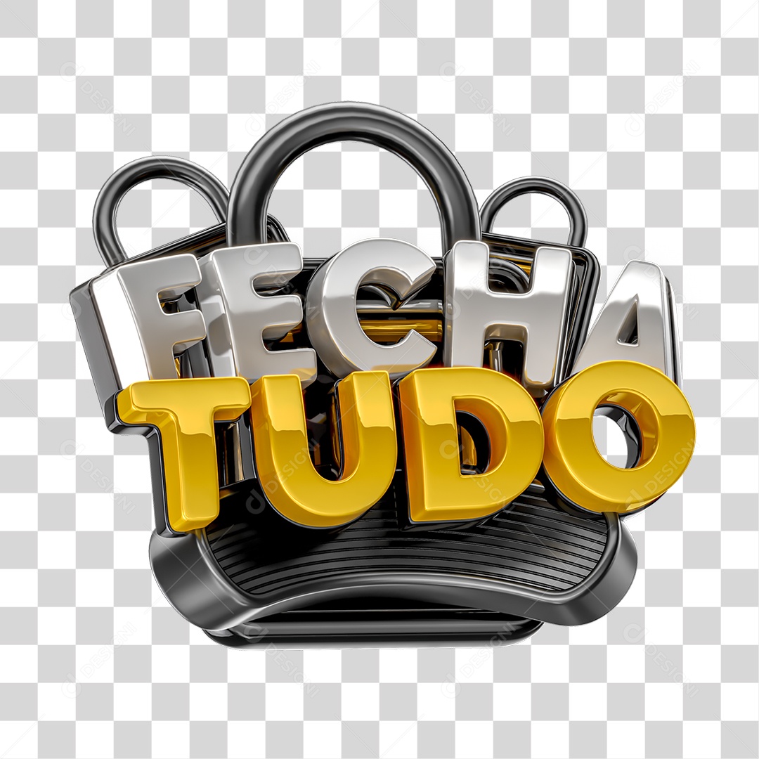 Selo 3D Fecha Tudo PNG Transparente