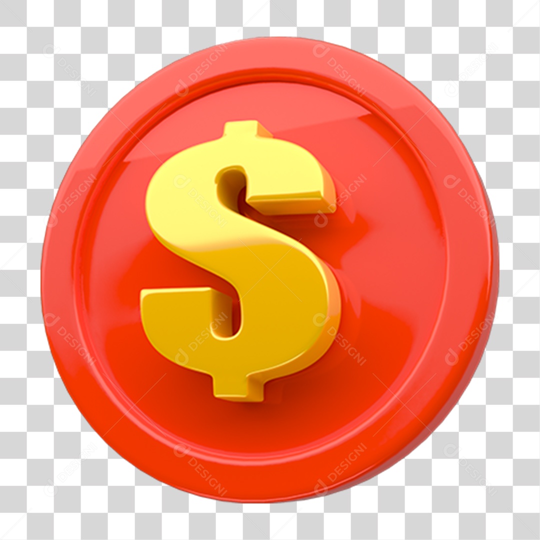 Placa Redonda com Cifrão PNG Transparente