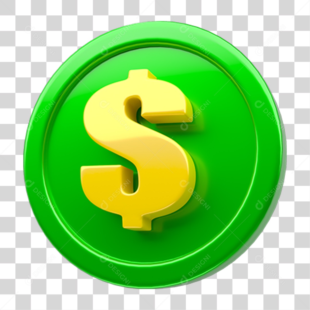 Placa Redonda com Cifrão PNG Transparente