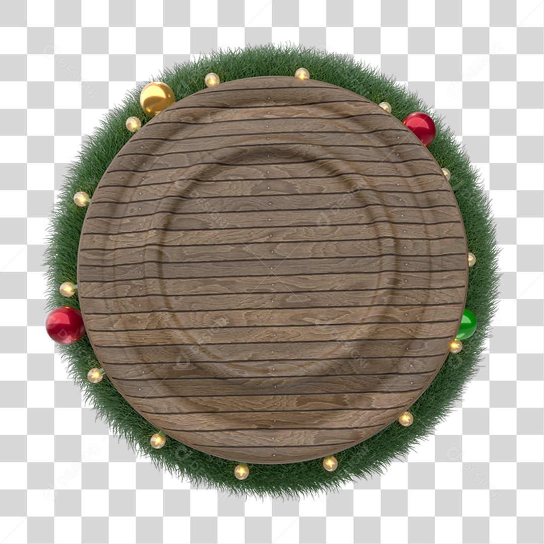 Placa Redonda Decoração de Natal PNG Transparente