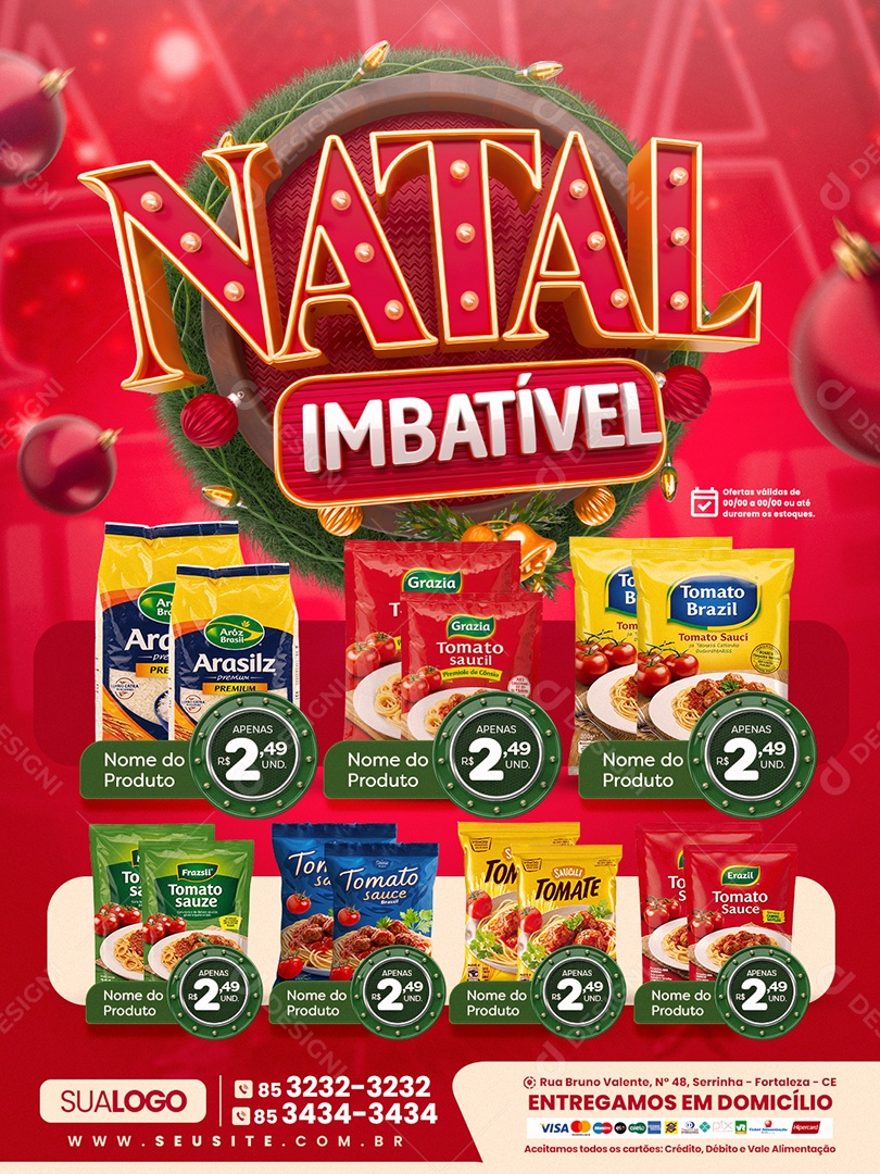 Tabloide Supermercado Natal Imbatível Social Media PSD Editável