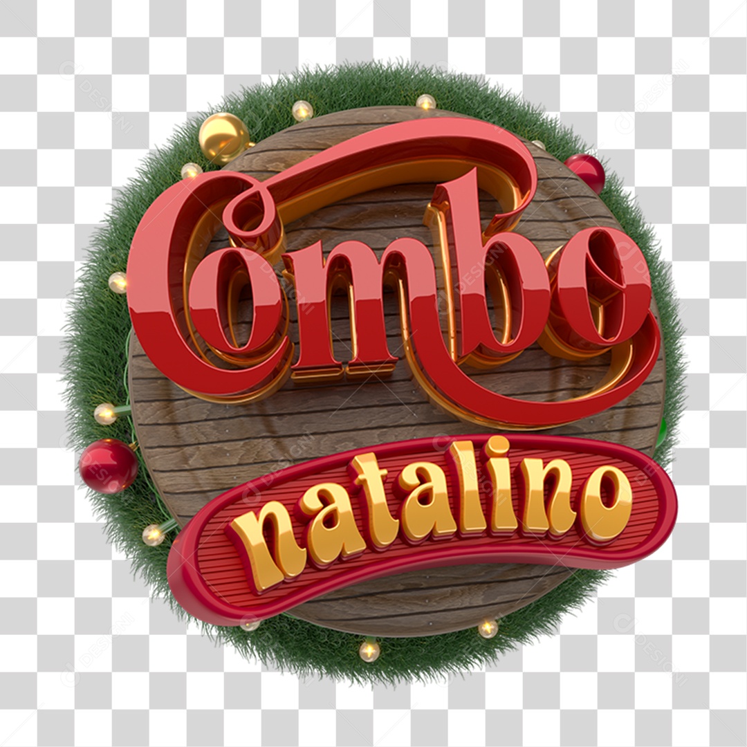 Selo 3D Combo Natalino PNG Transparente