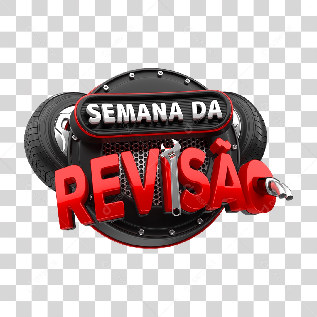Selo 3D Semana da Revisão PNG Transparente