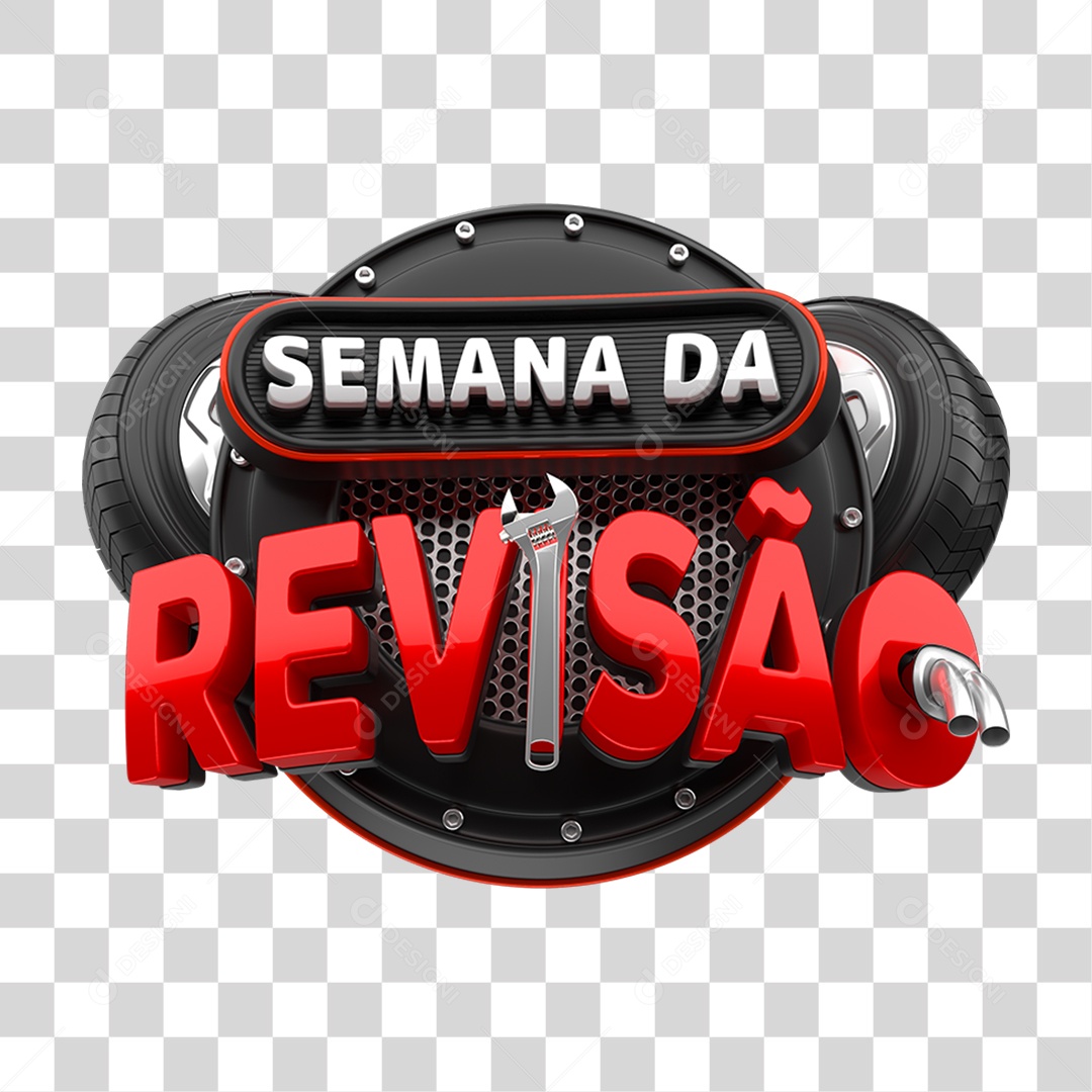 Selo 3D Semana da Revisão PNG Transparente