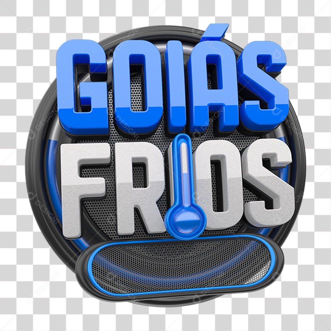Selo 3D Goiás Frios PNG Transparente