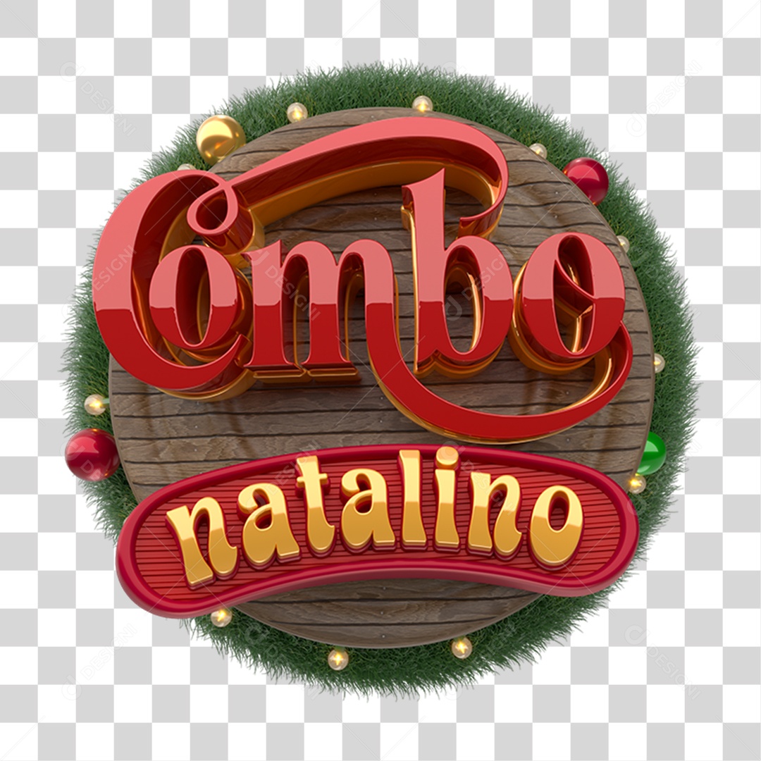 Selo 3D Combo Natalino PNG Transparente