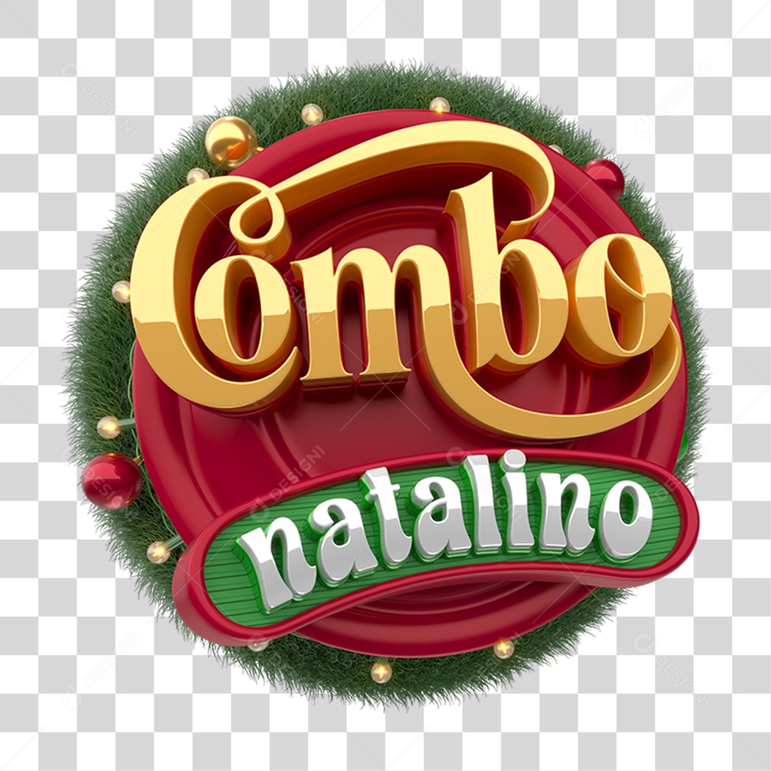 Selo 3D Combo Natalino PNG Transparente