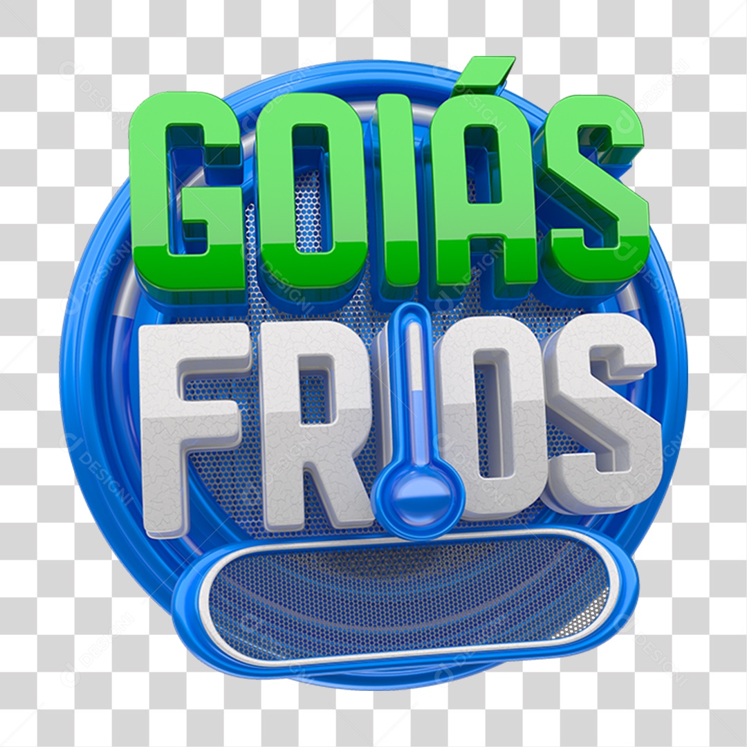 Selo 3D Goiás Frios PNG Transparente