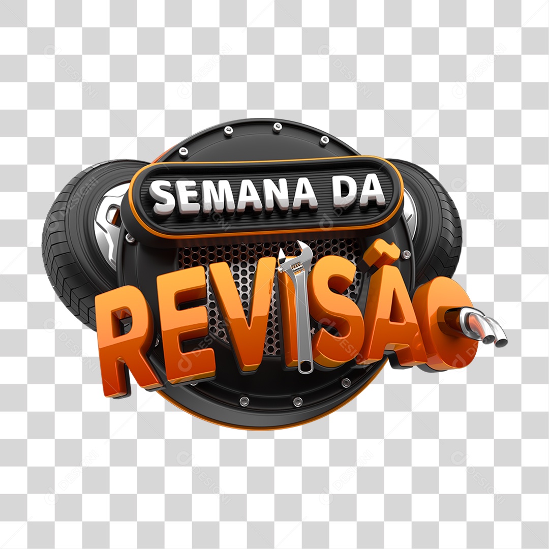Selo 3D Semana da Revisão PNG Transparente