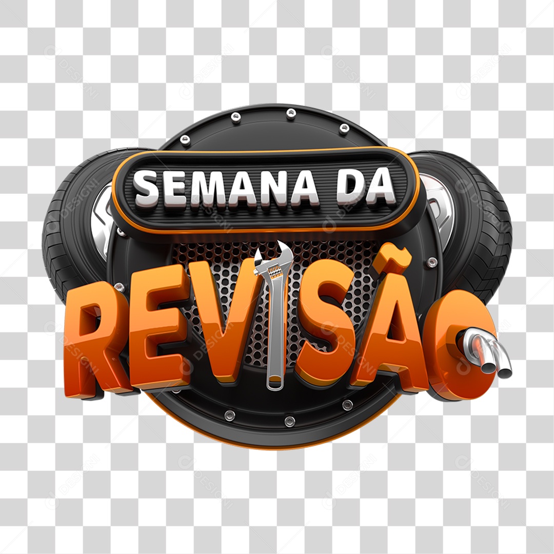 Selo 3D Semana da Revisão PNG Transparente