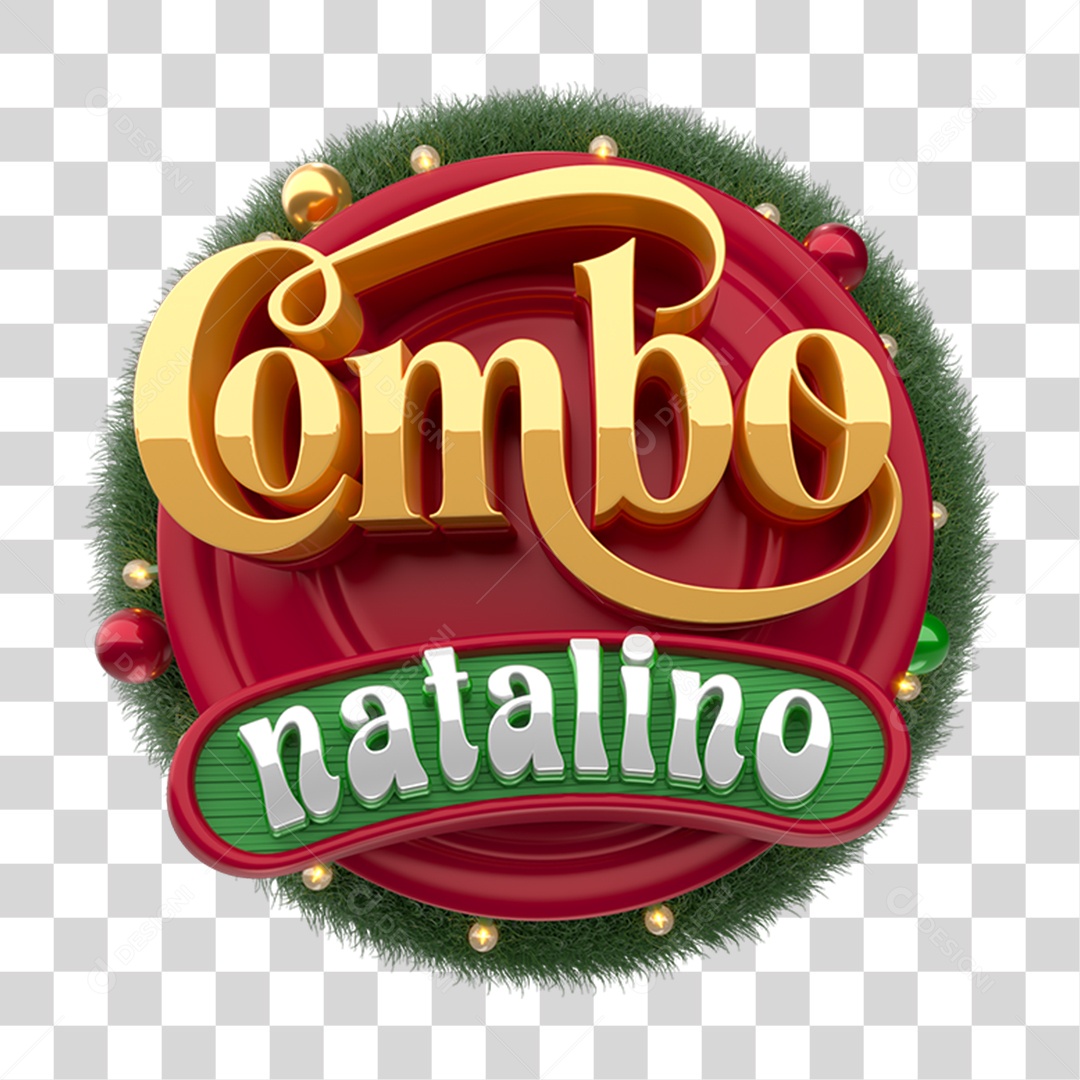 Selo 3D Combo Natalino PNG Transparente