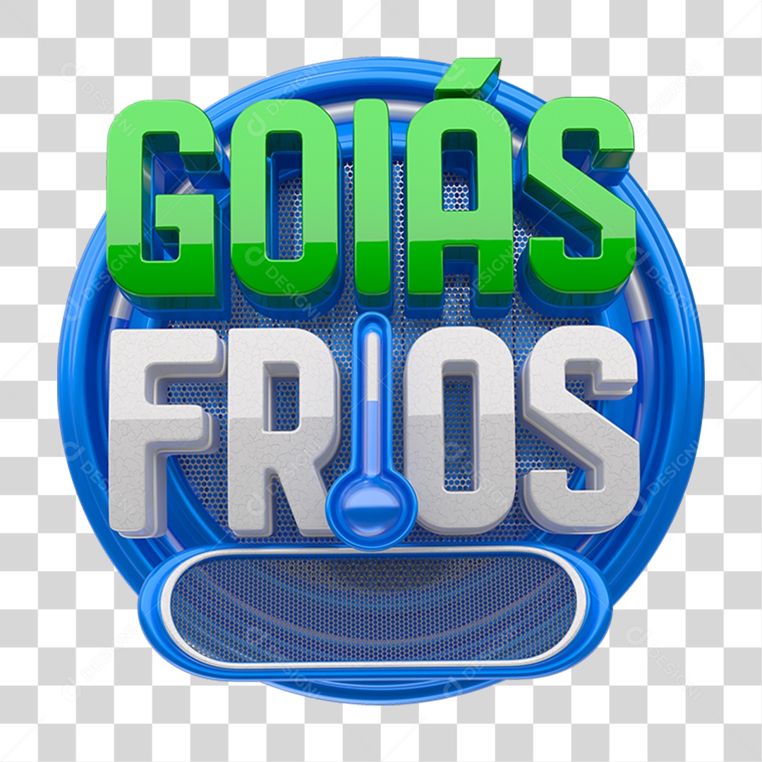 Selo 3D Goiás Frios PNG Transparente