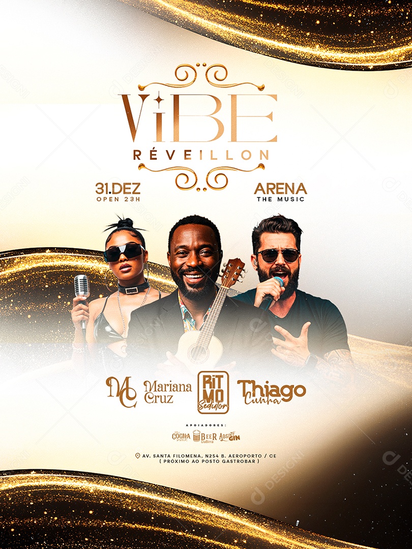 Flyer Próximos Shows Vibe Réveillon Social Media PSD Editável