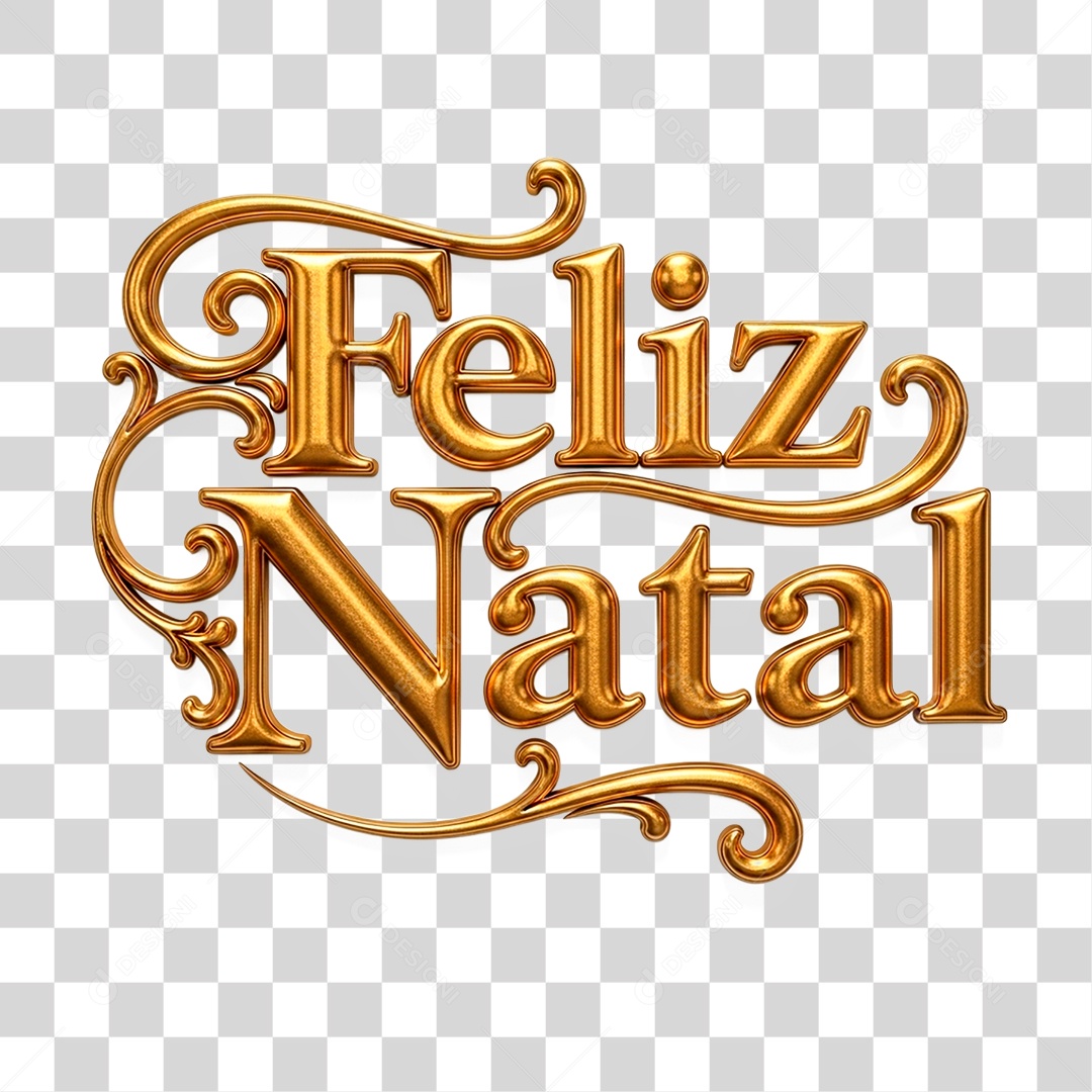 Selo 3D Feliz Natal PNG Transparente