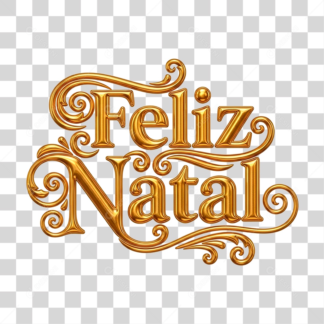 Selo 3D Feliz Natal PNG Transparente