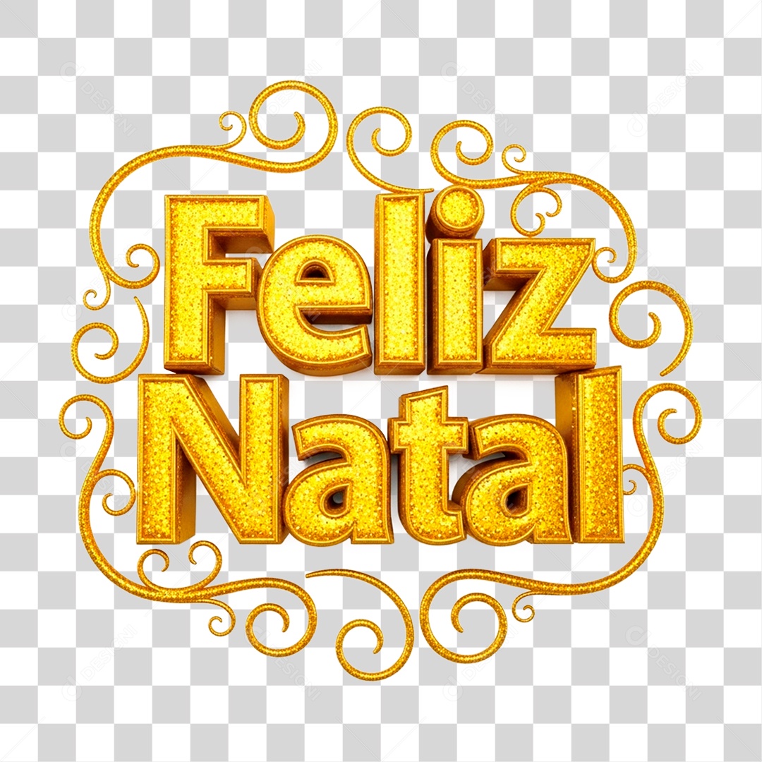 Selo 3D Feliz Natal PNG Transparente