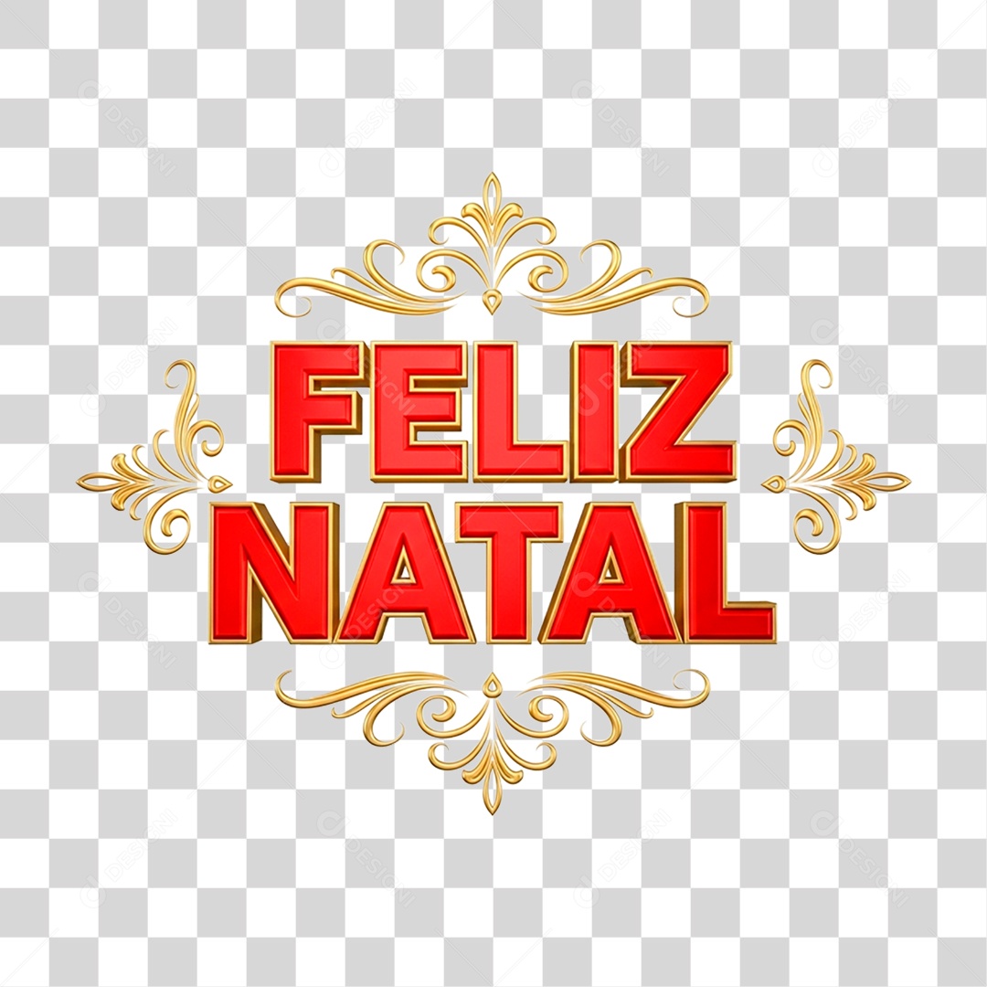 Selo 3D Feliz Natal PNG Transparente