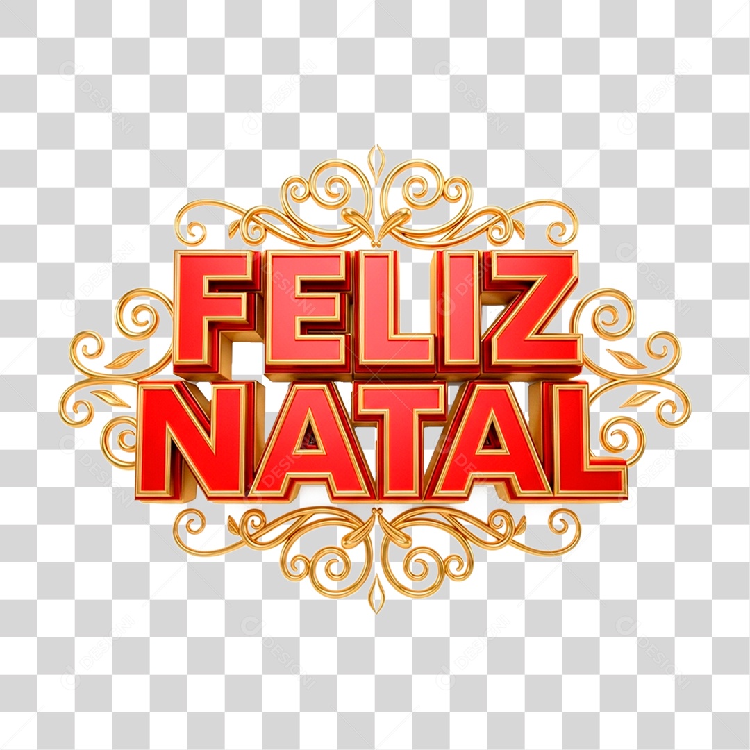 Selo 3D Feliz Natal PNG Transparente