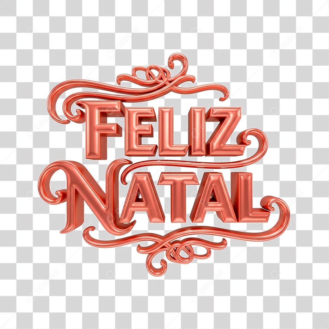 Selo 3D Feliz Natal PNG Transparente