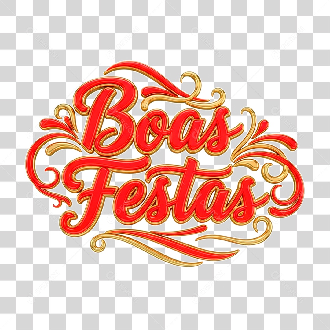 Selo 3D Boas Festas PNG Transparente