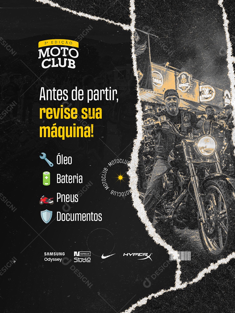 Moto Club Antes de Partir Revise Sua Máquina Social Media PSD Editável