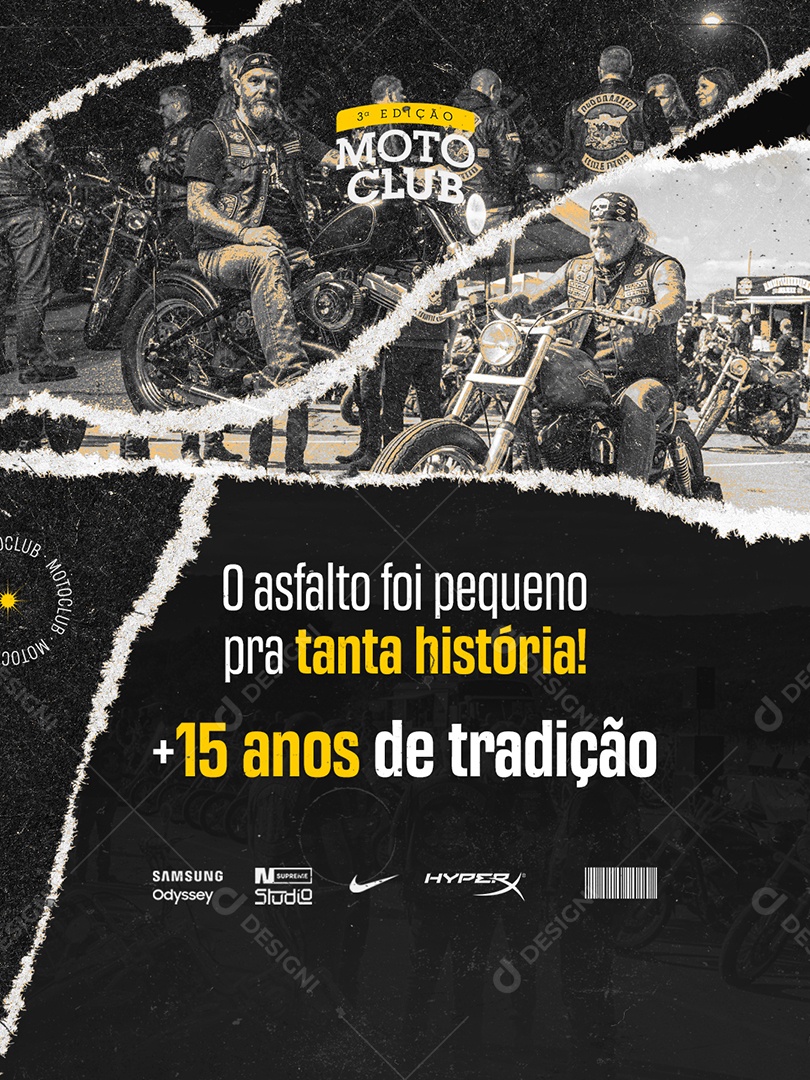 Moto Club O Asfalto Foi Pequeno Social Media PSD Editável