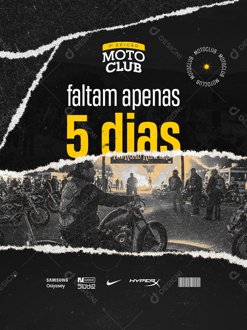 Moto Club Faltam Apenas Cinco Dias Social Media PSD Editável