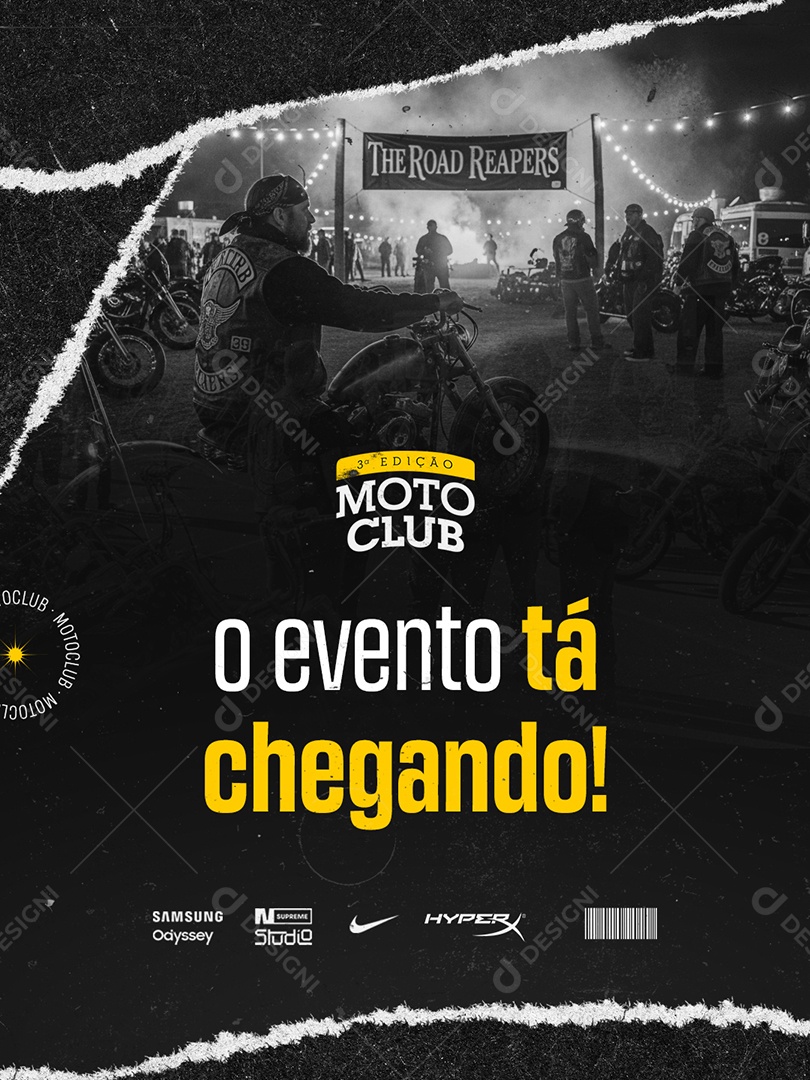 Moto Club O Evento Tá Chegando Social Media PSD Editável