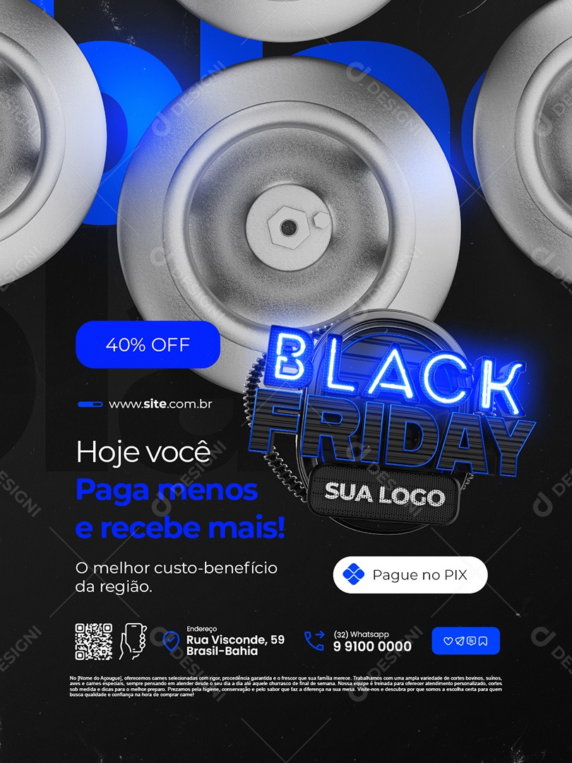 Distribuidor de Gás Black Friday Hoje Você Paga Menos Social Media PSD Editável
