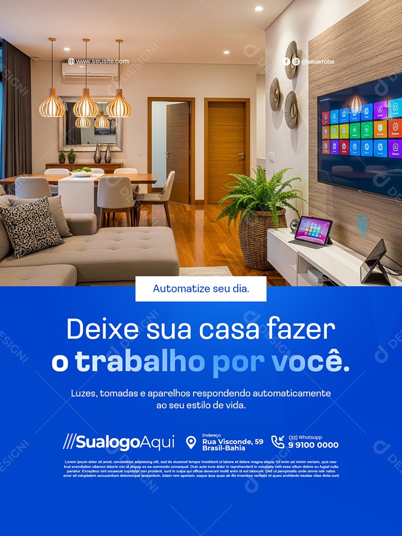 Automação Casa Inteligente Deixe Sua Casa Fazer o Trabalho Por Você Social Media PSD Editável