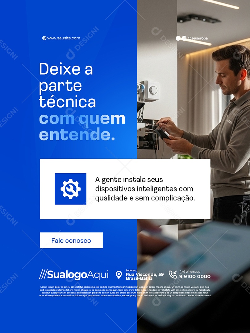 Automação Casa Inteligente Deixe a Parte Técnica com Quem Entende Social Media PSD Editável