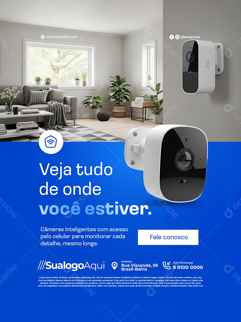 Automação Casa Inteligente Veja Tudo de Onde Você Estiver Social Media PSD Editável