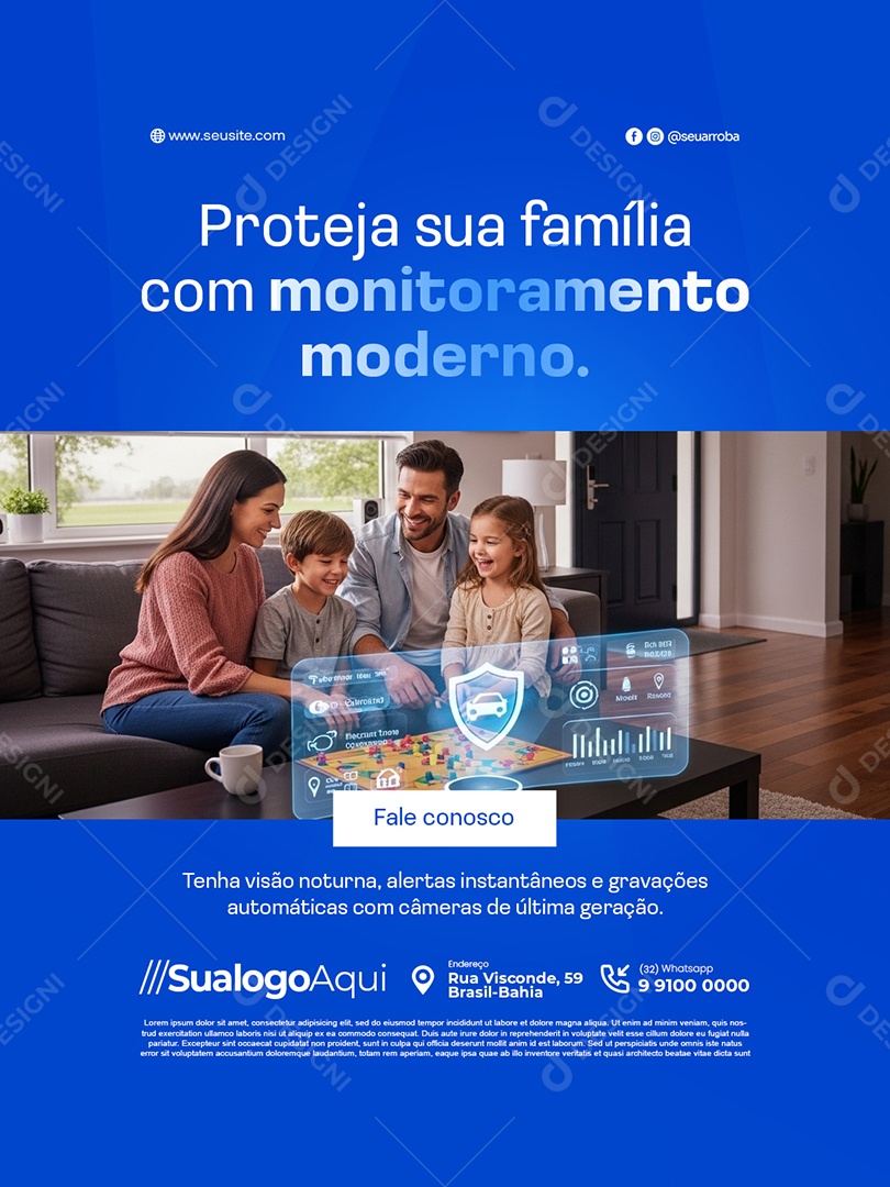 Automação Casa Inteligente Proteja Sua Família Social Media PSD Editável