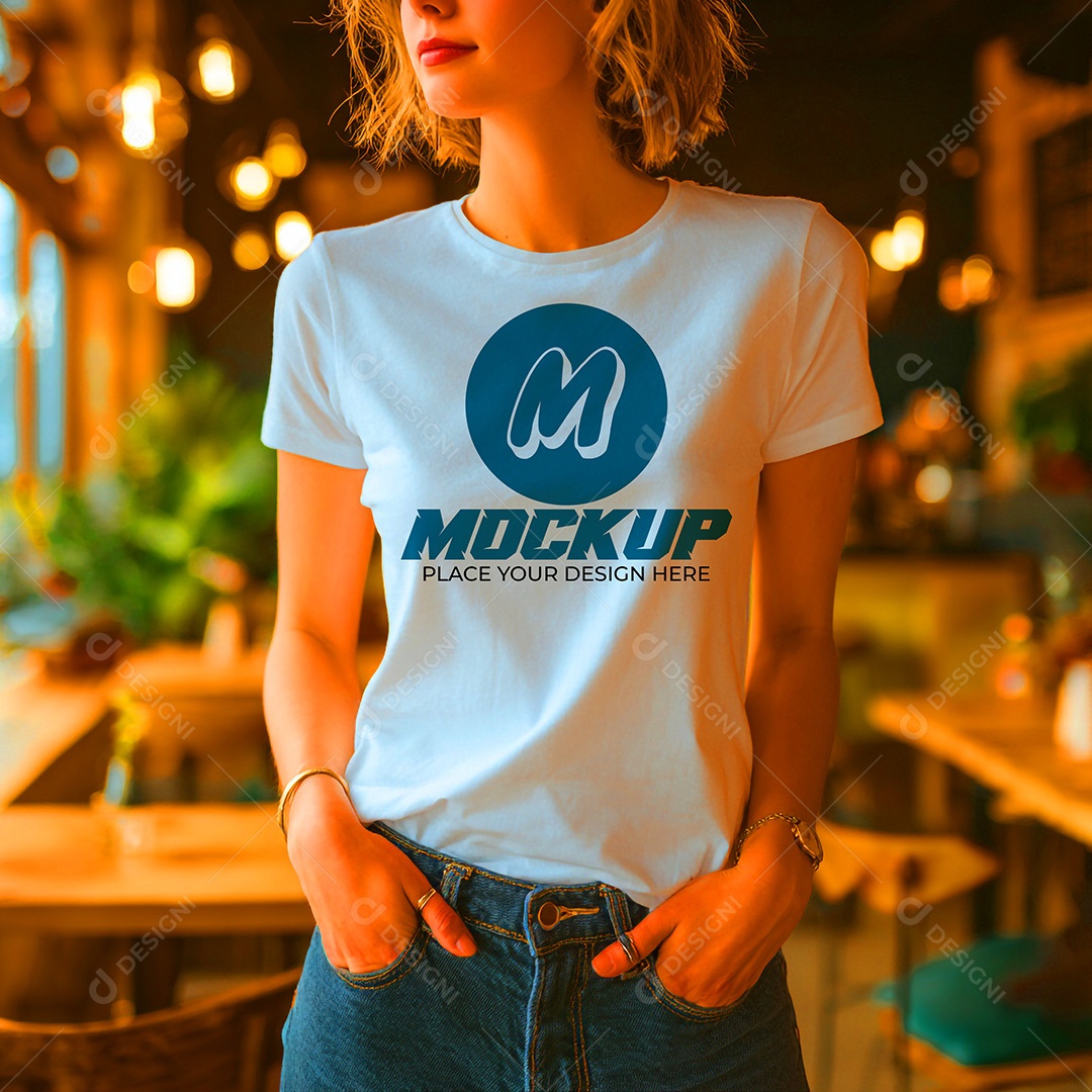 Mockup de Camiseta Masculina PSD Editável