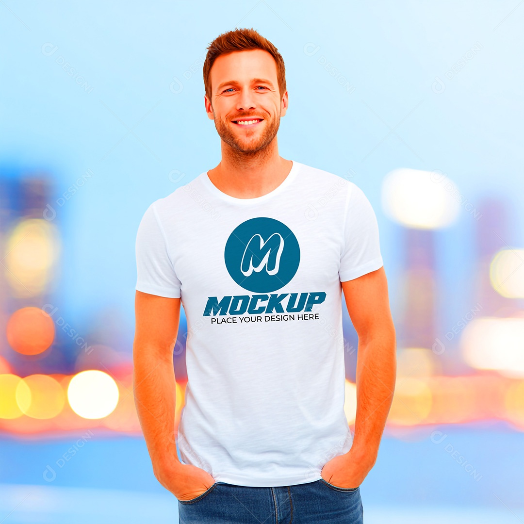 Mockup de Camiseta Masculina PSD Editável